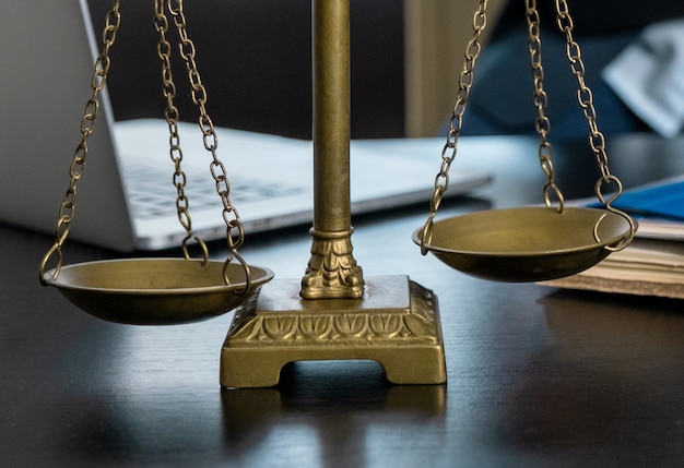 A close-up of the scales of justice, symbolizing the legal challenges and debates surrounding affirmative action policies.